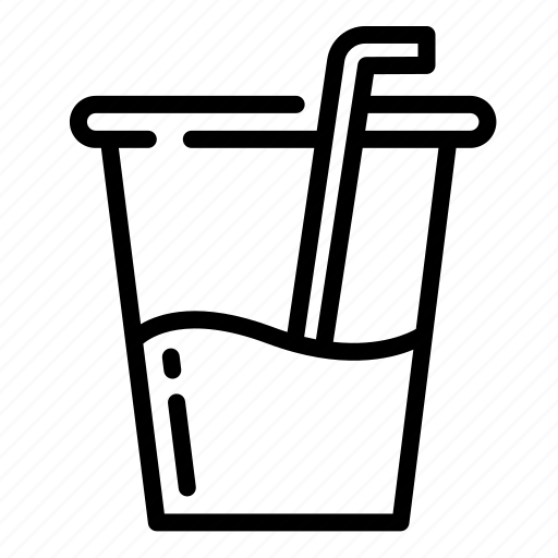Cup, with, straw, drink, glass, water, drinking icon - Download on Iconfinder
