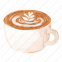latte, art, artist, coffee, hot, milk, drink, cup