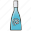 blue liqueuer, booze, bottle, drink 