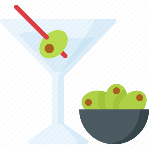 Alcohol, alcoholic, beverage, drinks, martini, olive icon - Download on Iconfinder