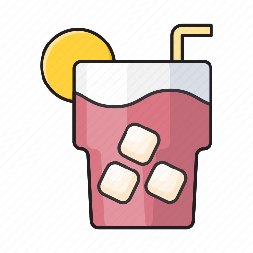 Cube, ice, juice, soda, straw icon - Download on Iconfinder