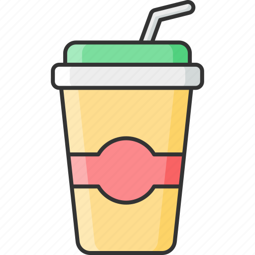 Cold drink, drink, papercup, soda, straw icon - Download on Iconfinder