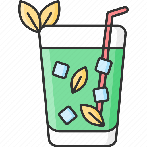 Alcoholic, cocktail, lime juice, mojito, straw icon - Download on Iconfinder