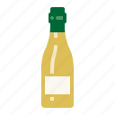 bottle, white, wine, drinks