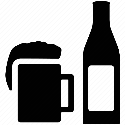 Alcohol, alcoholic beverage, beer, beer bottle, beer mug, drink, hooch icon - Download on Iconfinder