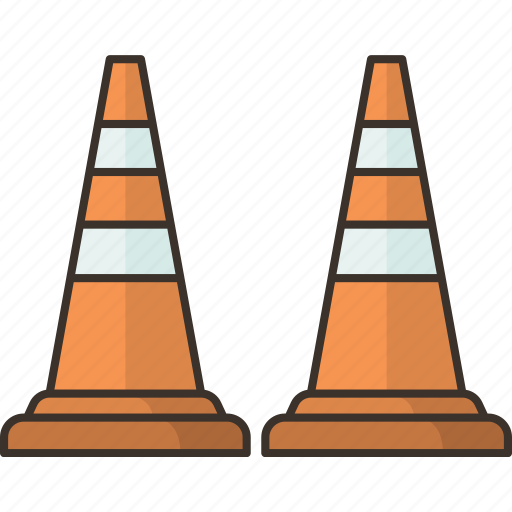 Road, cones, warning, construction, hazard icon - Download on Iconfinder