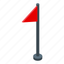 driving, school, red, flag, isometric
