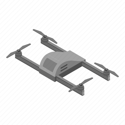 Cartoon, drone, grey, isometric, logo, silhouette, technology icon - Download on Iconfinder