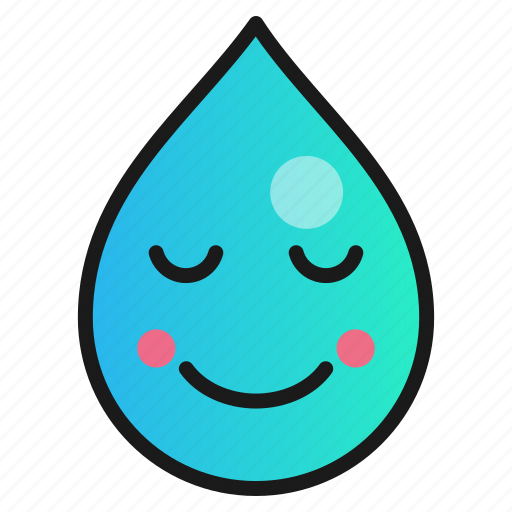 Droplet, emoji, pleased, satisfied icon - Download on Iconfinder