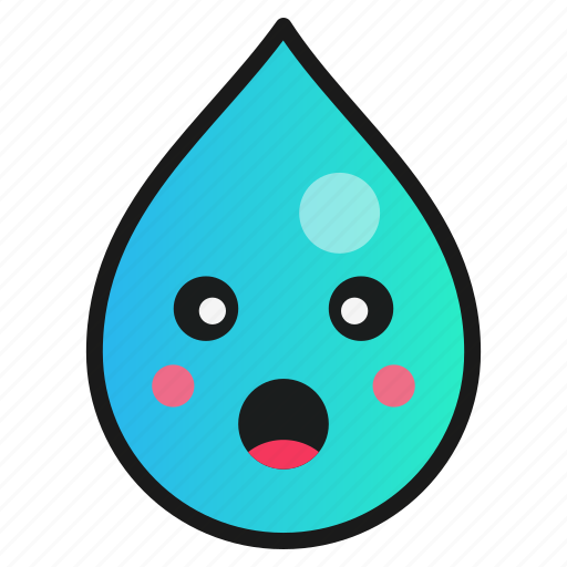 Droplet, emoji, shock, surprise icon - Download on Iconfinder