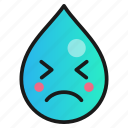 droplet, emoji, sad, upset