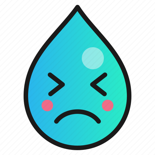 Droplet, emoji, sad, upset icon - Download on Iconfinder