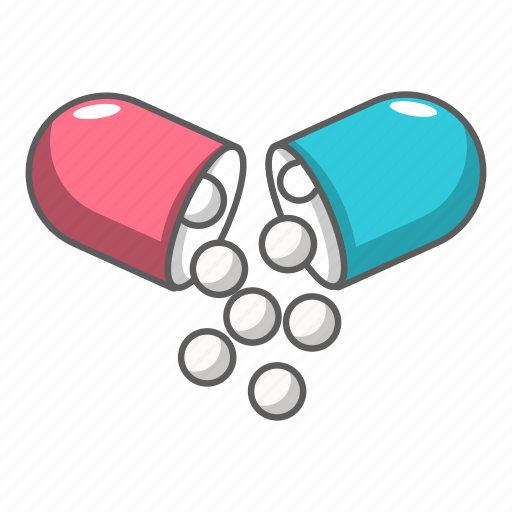 Addiction, antibiotic, aspirin, capsule, cartoon, open, pill icon - Download on Iconfinder