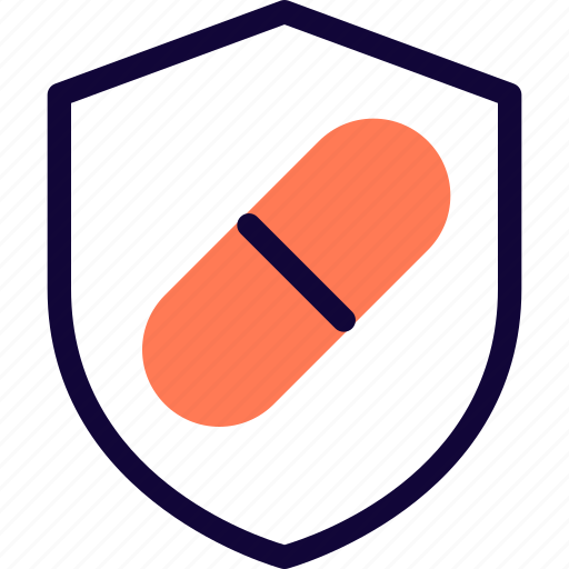 Capsule, insurance, medical, shield icon - Download on Iconfinder