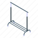 dry, cleaning, clothes, hanger, stand, isometric 