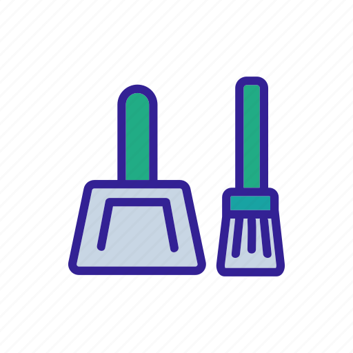 Broom, brush, clean, dust, dustpan, sweeping, waste icon - Download on Iconfinder