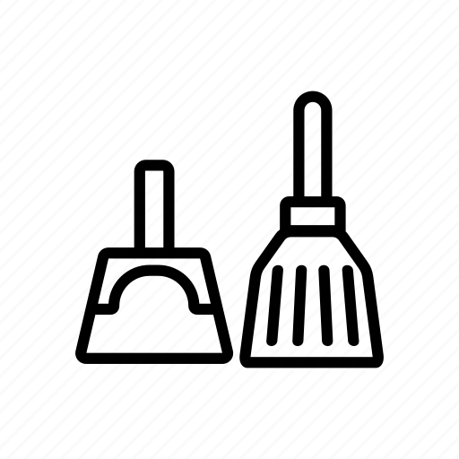 Broom, brush, domestic, dust, dustpan, sweeping, tool icon - Download on Iconfinder