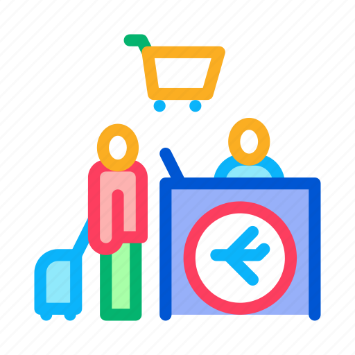 Checkout, duty, man, shop, store, suitcase icon - Download on Iconfinder