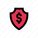 dollar, private, protection, security, shield