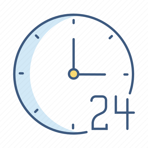 24 hours, 24h, clock, hours, schedule, timer icon - Download on Iconfinder