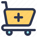 ecommerce, shopping, shopping cart, add shopping, new cart, add 