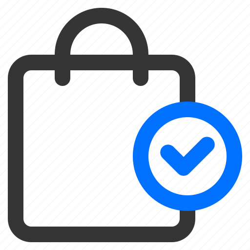 Ecommerce, shopping, verified shopping bag, verified bag, bag, check icon - Download on Iconfinder