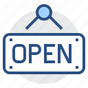 open, sign, board, label, welcome