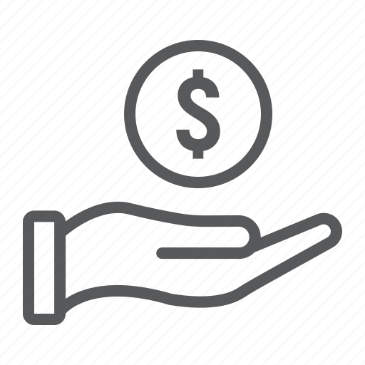 Cash, coin, dollar, hand, money, save, savings icon - Download on Iconfinder