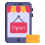 mobile shop, online shop, m commerce, ecommerce, open store 