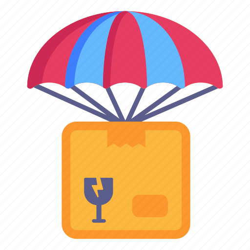 Air delivery, parachute delivery, airdrop, parachute, air balloon icon - Download on Iconfinder