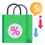 decrease value, decrease price, shopping, shopping discount, purchase 