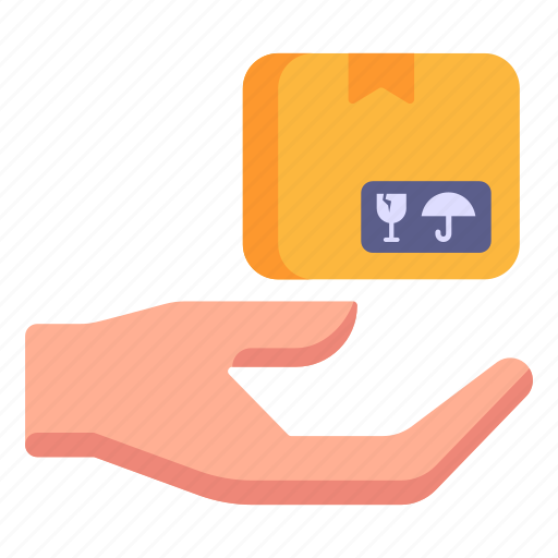 Parcel protection, parcel care, cargo, cardboard, hand icon - Download on Iconfinder