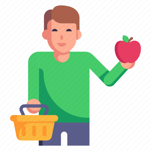 Apple, fruit shopping, shopping, shopper, person icon - Download on Iconfinder