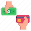 payment method, cash payment, card payment, card to cash, money