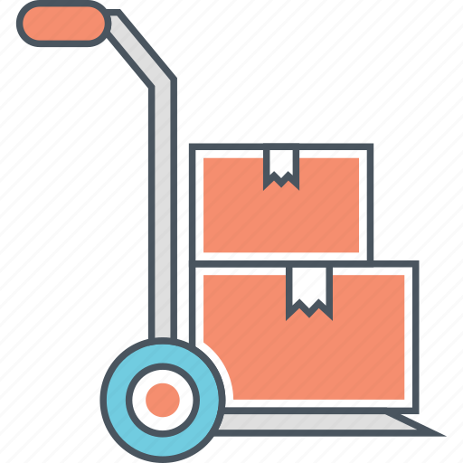 Hand trolley, hand truck, push cart, push trolley icon - Download on Iconfinder