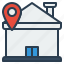 ecommerce, house, pin, location, home 