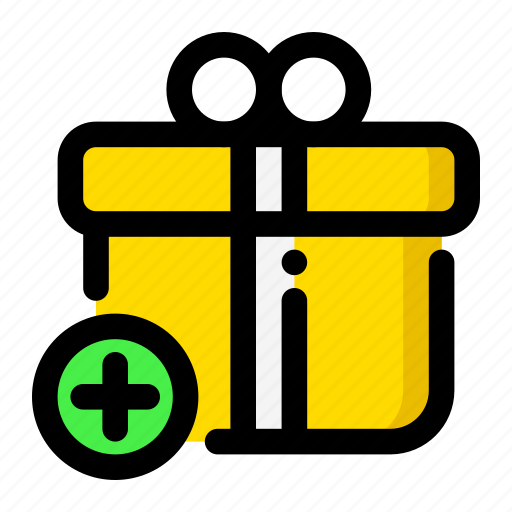 Add, gift, new, plus, giftbox, wrapping, offering icon - Download on Iconfinder