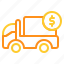 ecommerce, truck, shipping, coin, transport 