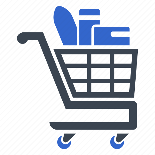Basket, full, groceries, shopping cart, trolley icon - Download on Iconfinder