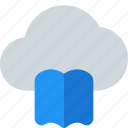 open, book, cloud, education
