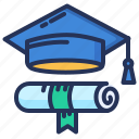academic hat, degree, graduation, scroll