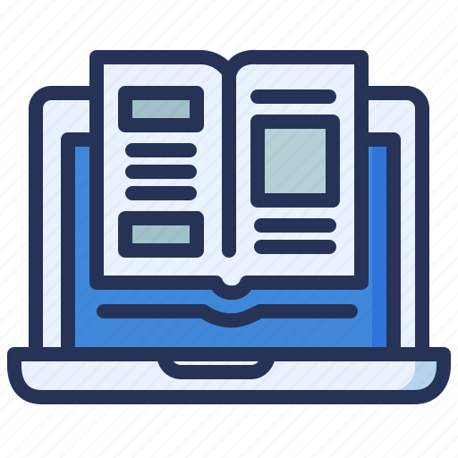 Book, laptop, online, reading icon - Download on Iconfinder