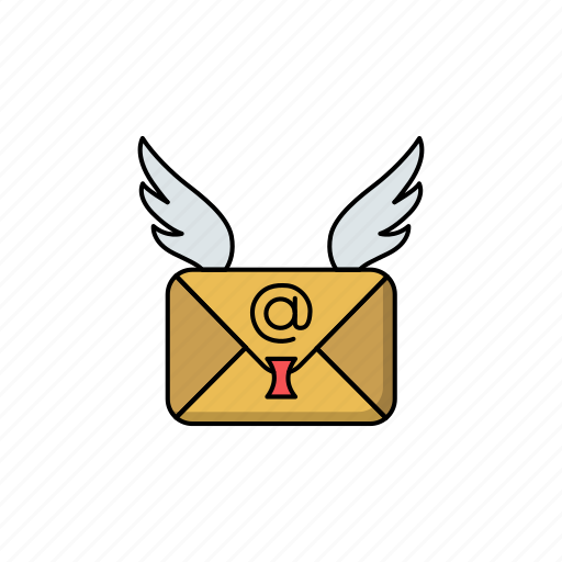 Email, message, envelope, mail, letter, wings, @ icon - Download on Iconfinder