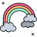 rainbow, weather, cloud, nature, forecast, sky, colorful, rain, sun