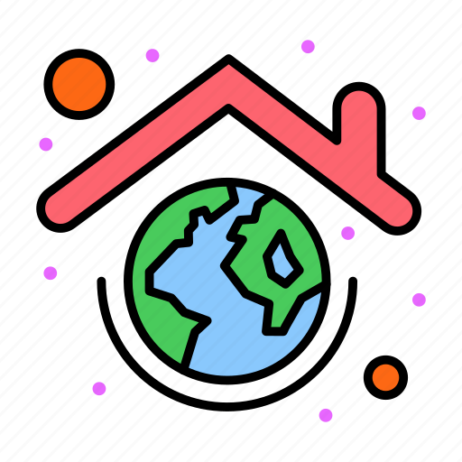Earth, globe, green, protection, roof icon - Download on Iconfinder