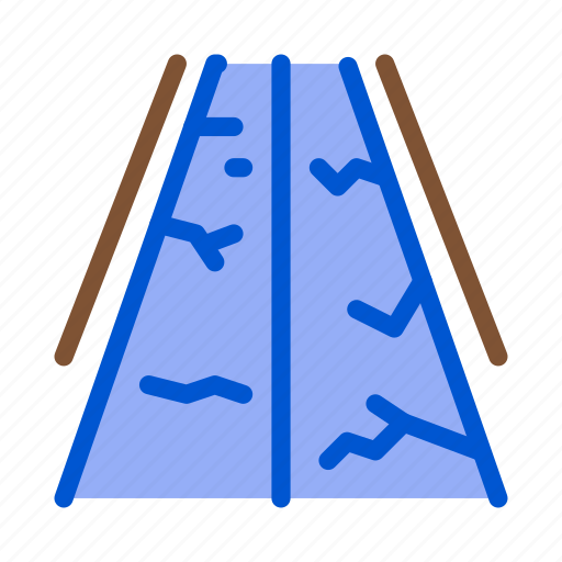 Collapse, destruction, disaster, fault, gorge, road, stone icon - Download on Iconfinder