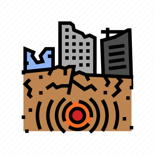 Siesmic, collapse, earthquake, disaster, wave, crack icon - Download on Iconfinder