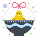 baby, basket, cart, chicken, easter, holiday