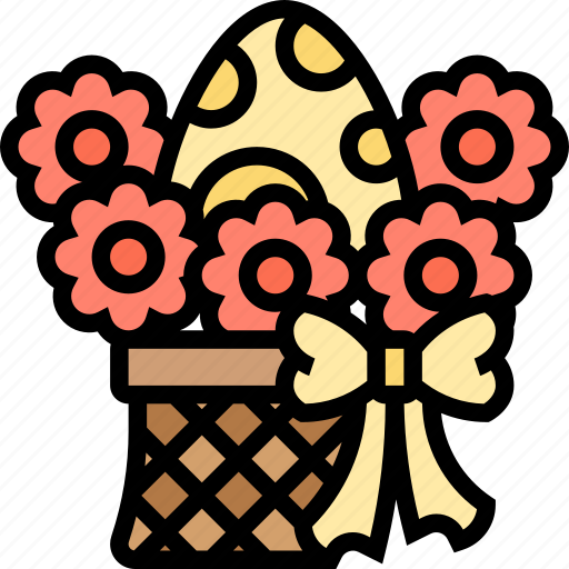 Flowers, bouquet, basket, decorated, gift icon - Download on Iconfinder