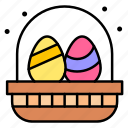 basket, easter, eggs, plate, day